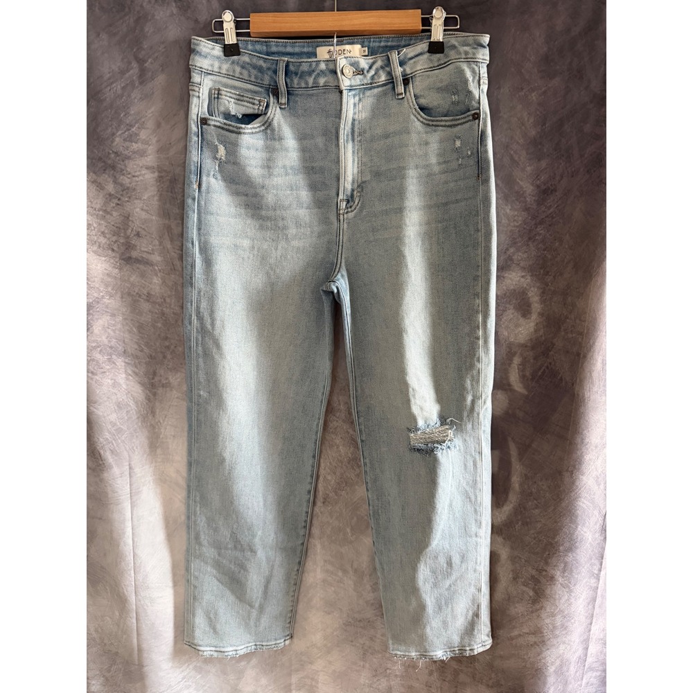 Hidden Los Angeles High Rise Straight Leg Distressed Jeans Light Wash Size‎ 31